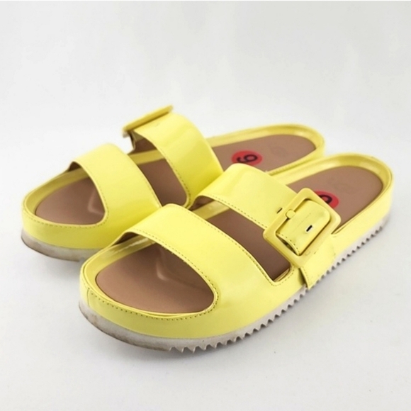 UGG Cooper Margarita Women Treadlite Yellow Leather Slide On Buckles Sandals Sz6 - Picture 4 of 13